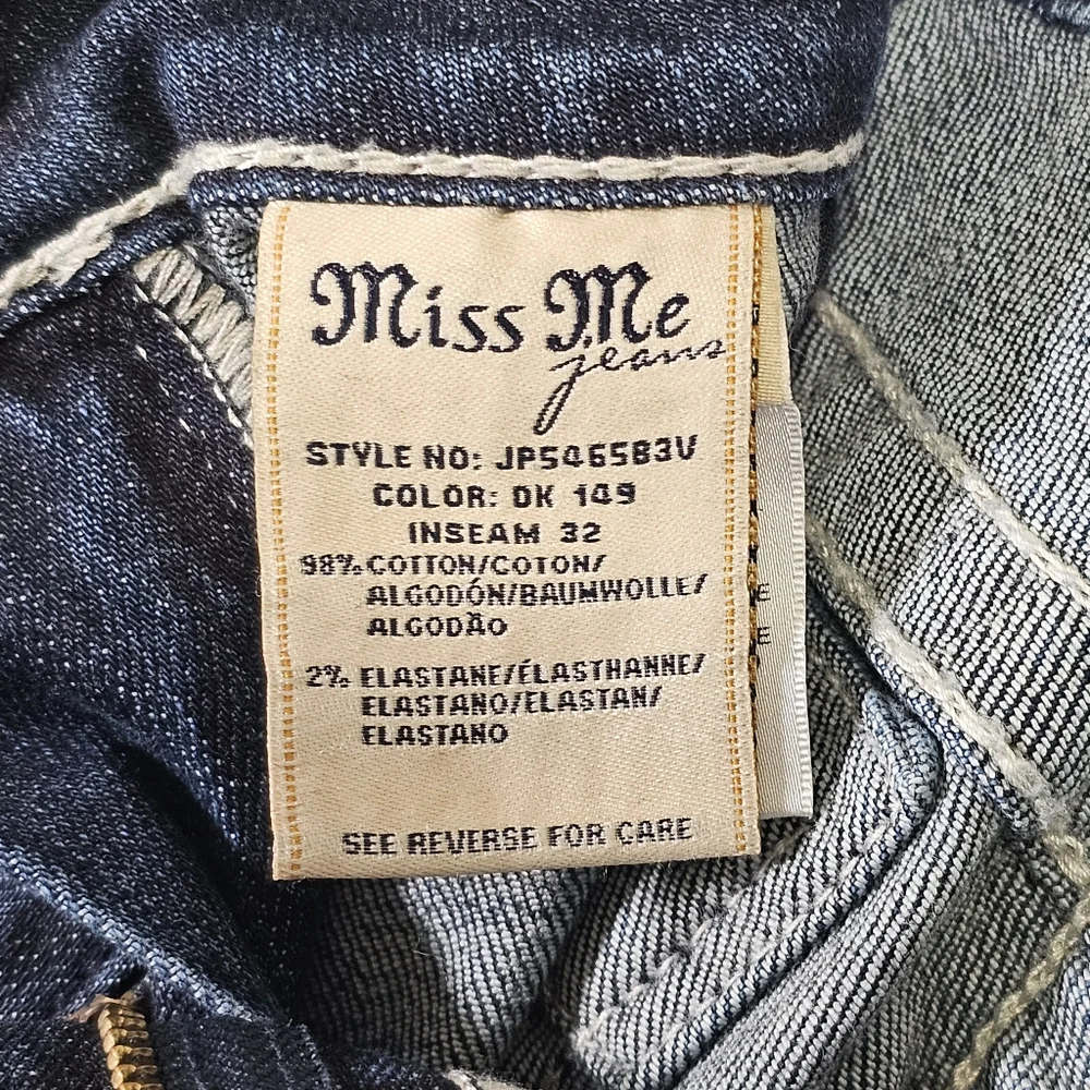 Miss Me Bootcut Dark Wash Denim Jeans Women's 29 Distressed Western Rock Boot‎ - Picture 4 of 11